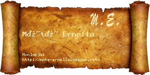 Máté Ernella névjegykártya